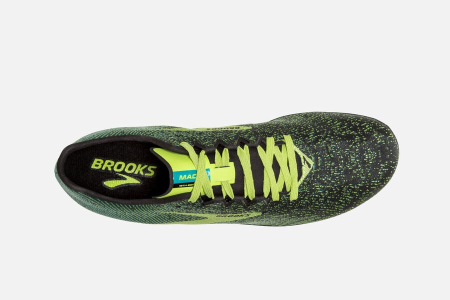 Brooks Mach 19 Spikeless Spikes Löparskor Herr - Svarta/Gröna - 3618-REMQO